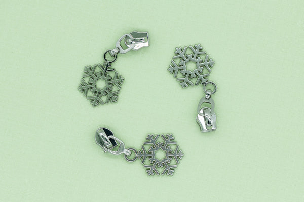 Zipper Pull - Snowflake (Selection Of Colours)