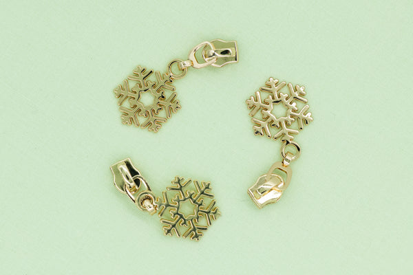 Zipper Pull - Snowflake (Selection Of Colours)