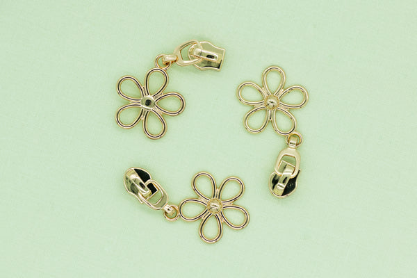 Zipper Pull - Flower (Selection Of Colours)