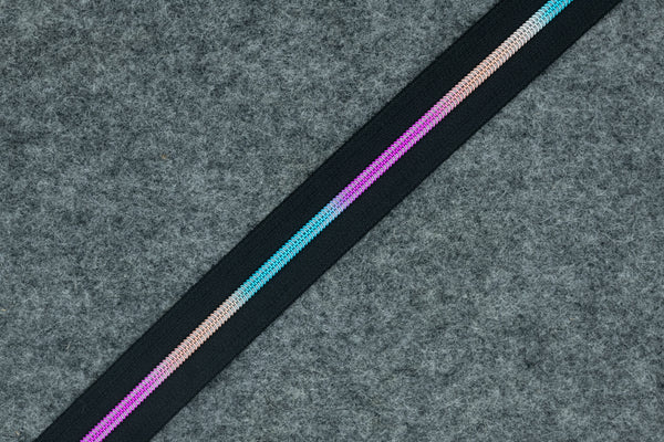 Zipper - Black with Rainbow Teeth