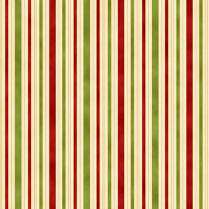 Hampton Stripe - Red/Green/Ivory (0011-1)