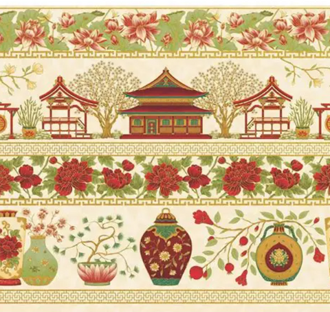 Summer Palace - 0018 1 - Border-Ivory/Red
