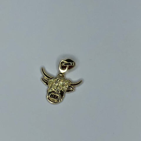 Zipper Pull - Highland Cow - Gold