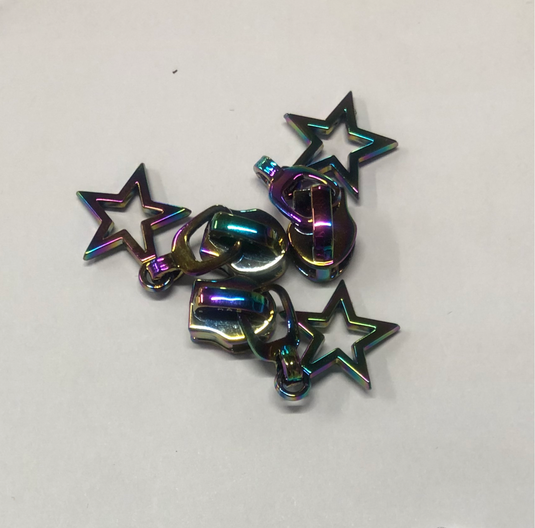 Zipper Pull 3Pk - Rainbow Star Outline