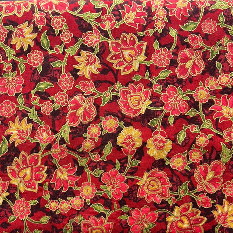 Robert Kaufman - Jeweled Leaves Crimson