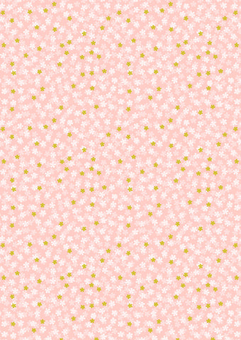 Sakura - Tiny Blossoms on Pink with Metallic Gold A920A