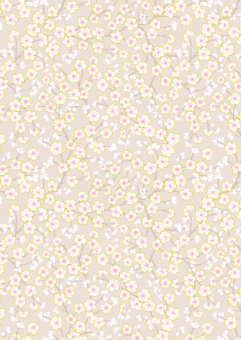 Sakura - Cherry Blossoms on Neutral with Gold Metallic A923A