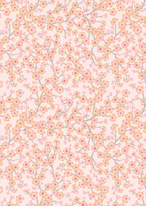 Sakura - Cherry Blossoms on Light Pink with Metallic Gold A923B