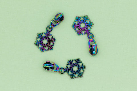 Zipper Pull - Snowflake (Selection Of Colours)