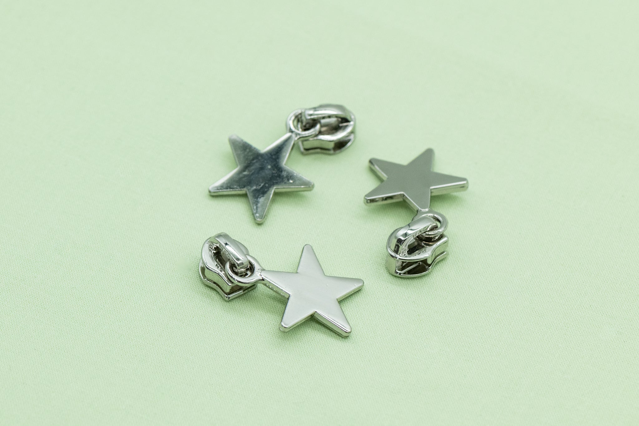 Zipper Pull 3Pk - Silver Star Solid