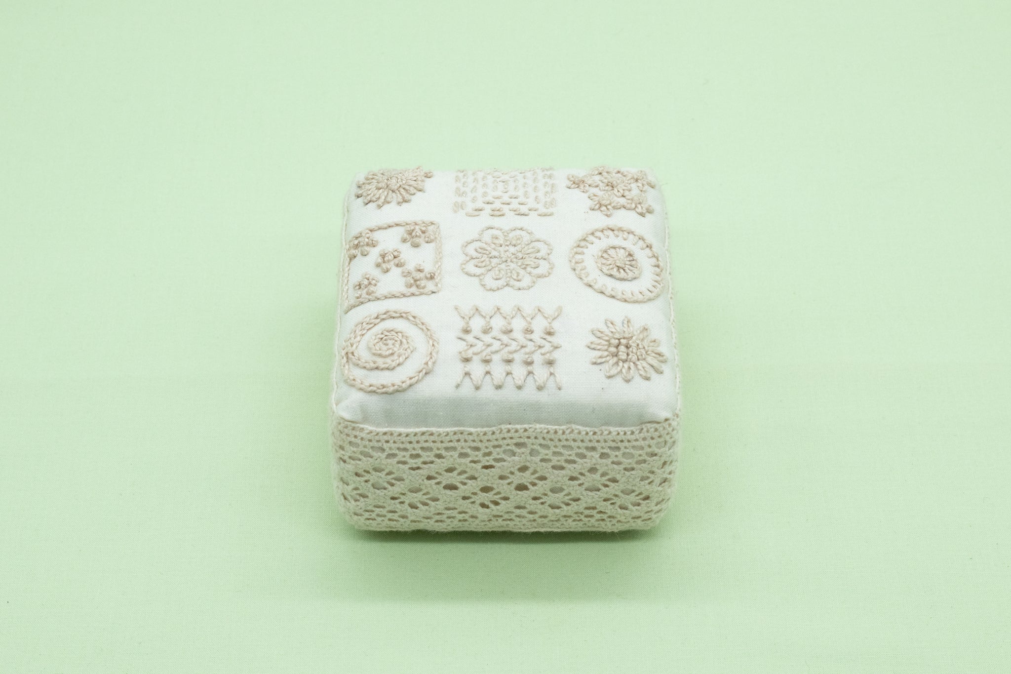 Sampler Pincushion - Cream