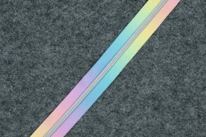 Zipper - Rainbow with Silver Teeth