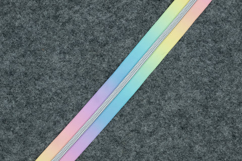 Zipper - Rainbow with Silver Teeth