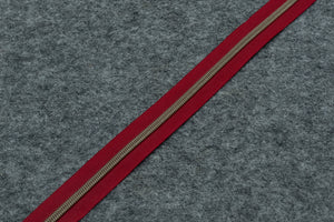 Zipper - Red (Brass Teeth)