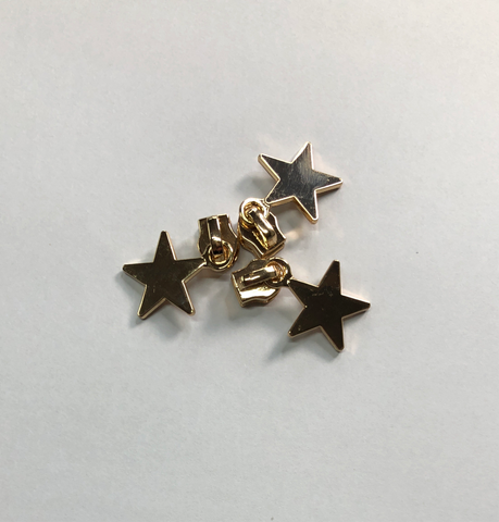 Zipper Pull 3Pk - Gold Star Solid