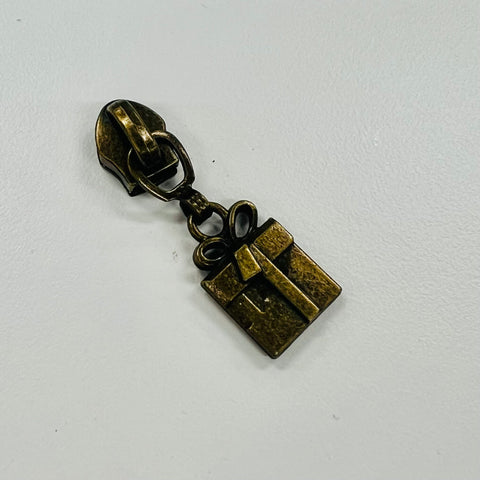 Brass Present Zip Pull