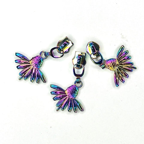 Zipper Pull - Coneflower 3pk - Rainbow