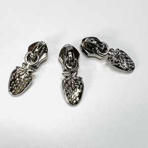 Zipper Pull - Strawberry 3pk - Silver