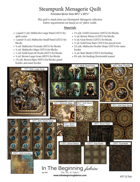 Steampunk Menagerie - Quilt Pattern