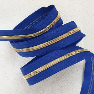 Zipper - Royal Blue (Gold Teeth)