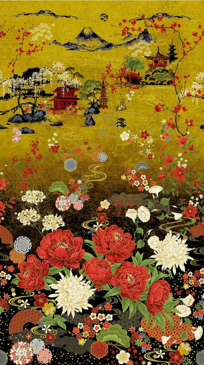 Lotus Garden Met Panel - Panel-CM3660 - Timeless Treasures