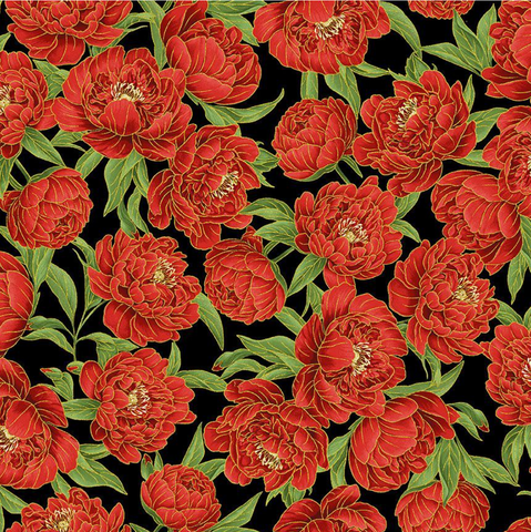 Metallic Peony Floral - Lotus-CM3663 - Timeless Treasures