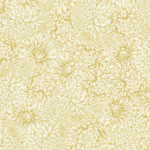 Metallic Chrysanthemums - Lotus-CM3664 - Timeless Treasure