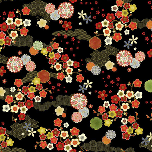 Geo Asian Floral Metallic - Lotus-CM3665 - Timeless Treasures