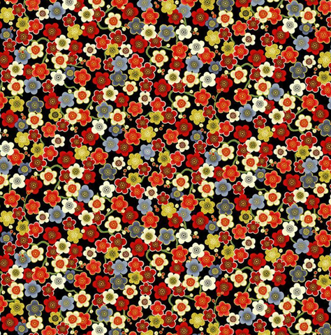 Cherry Blossoms Metallic - Lotus-CM3666 - Timeless Treasures