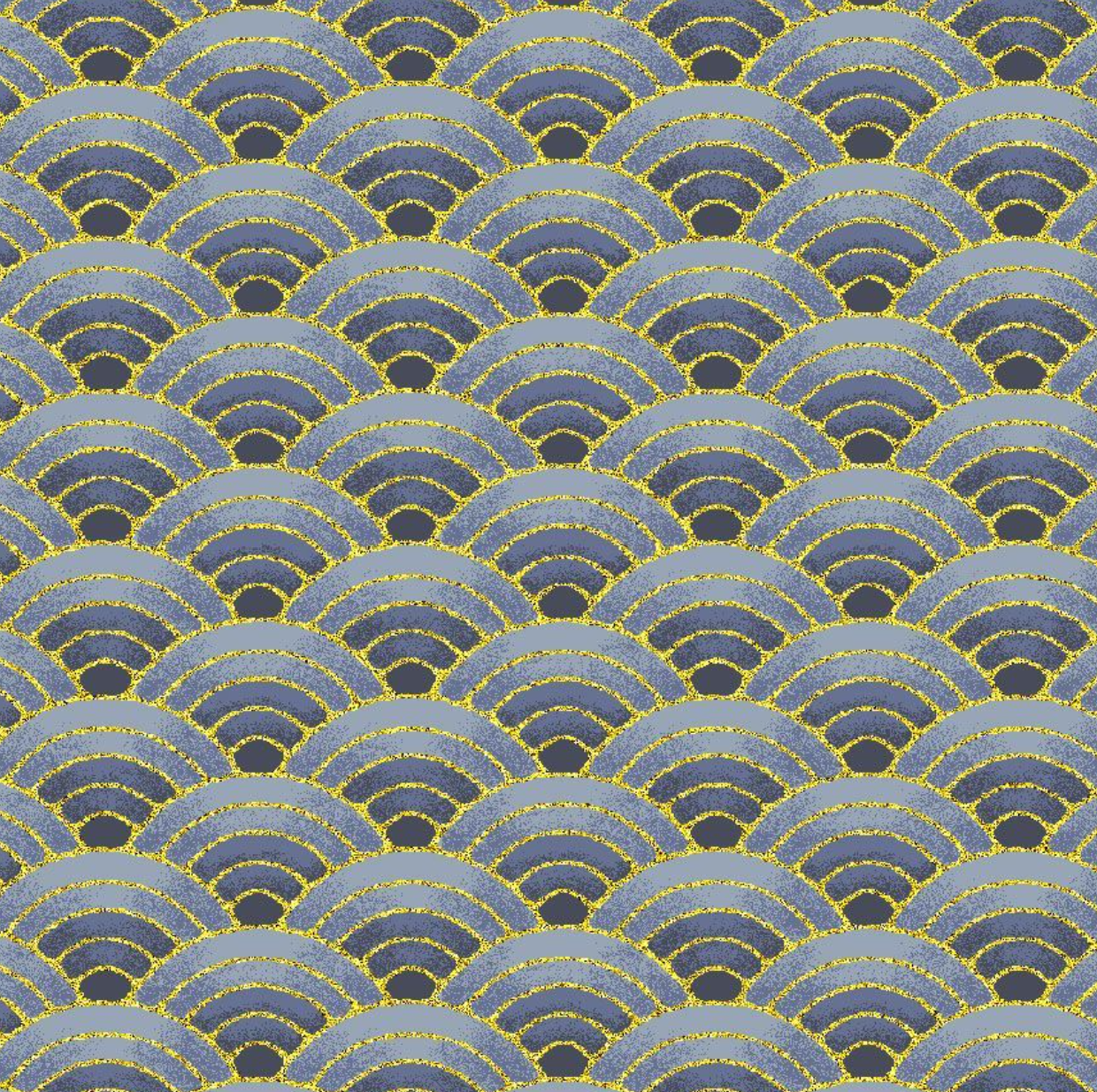Japanese Seigaiha Metallic Grey - Lotus-CM3670 - Timeless Treasures