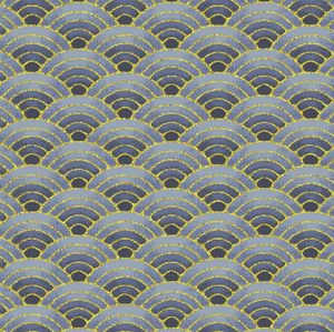 Japanese Seigaiha Metallic Grey - Lotus-CM3670 - Timeless Treasures