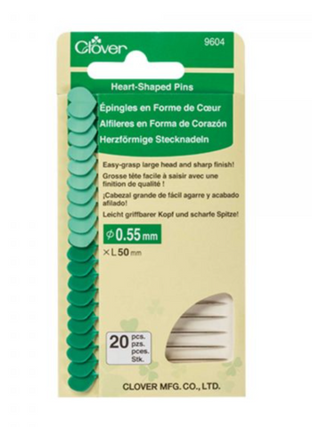 Clover - Heart-Shaped Pins (20 Pack)