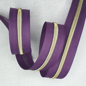 Zipper - Purple (Gold Teeth)