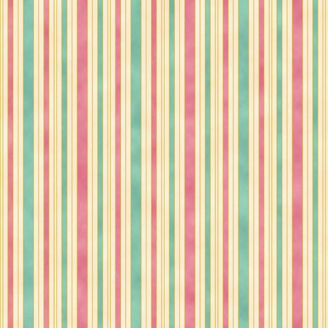 Hampton Stripe - Pink/Teal/Ivory (0011-6)