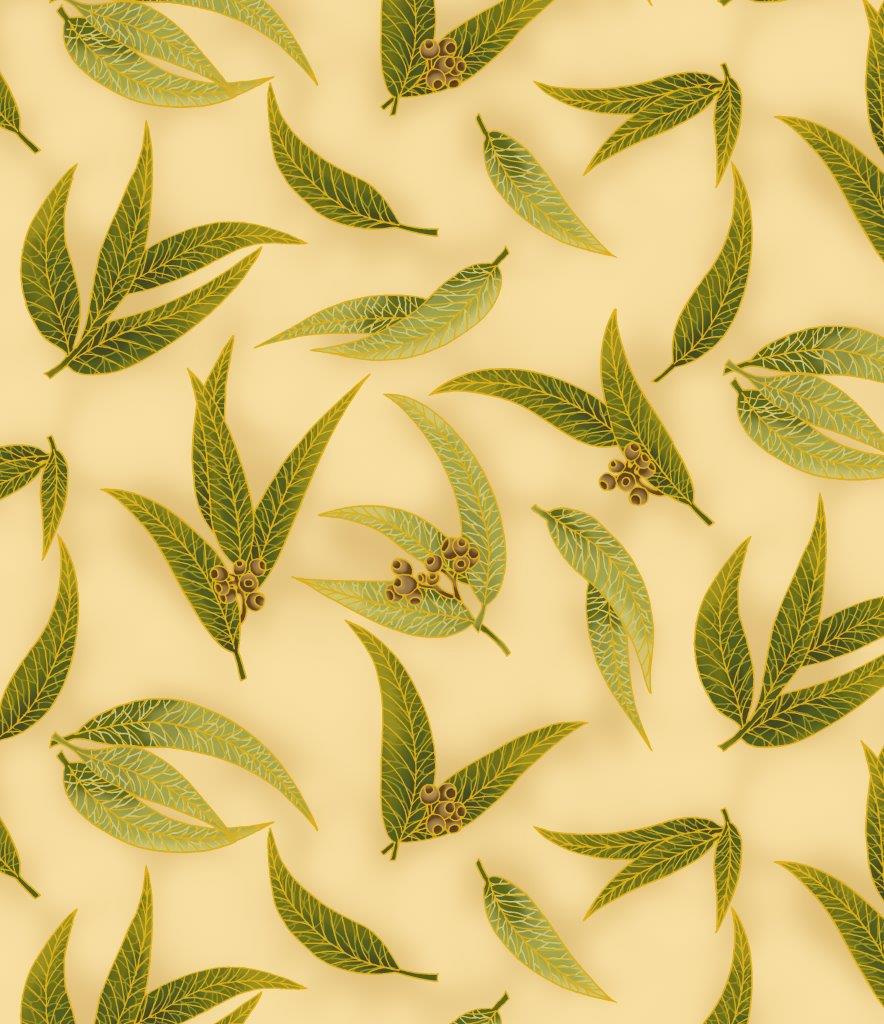 UTAS - Gum Leaves - Olive/Taupe (0016-8)