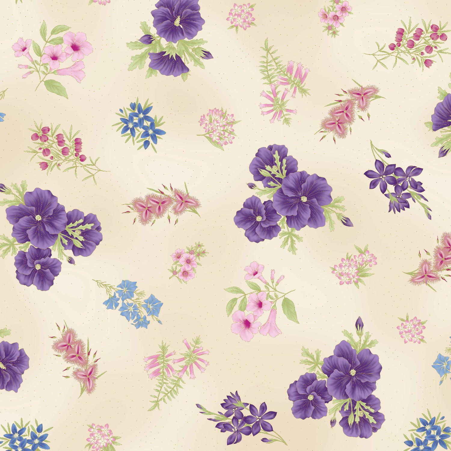 UTAS - Floral - Purple/Ivory (0017-19)