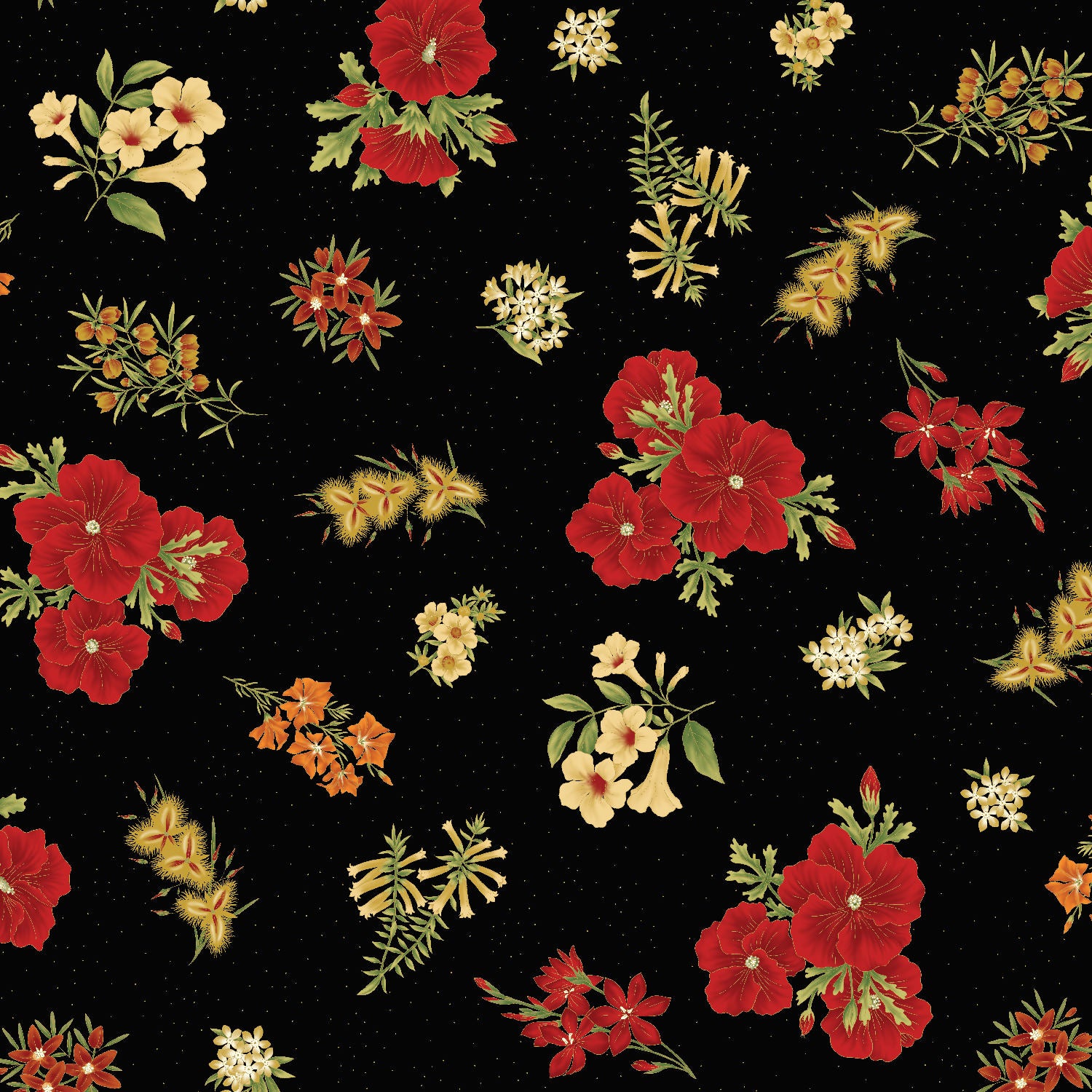UTAS - Floral - Red/Black (0017-3)