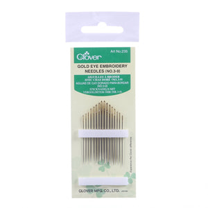 Clover - Gold Eye Embroidery Needles Assorted 235CV-3-9