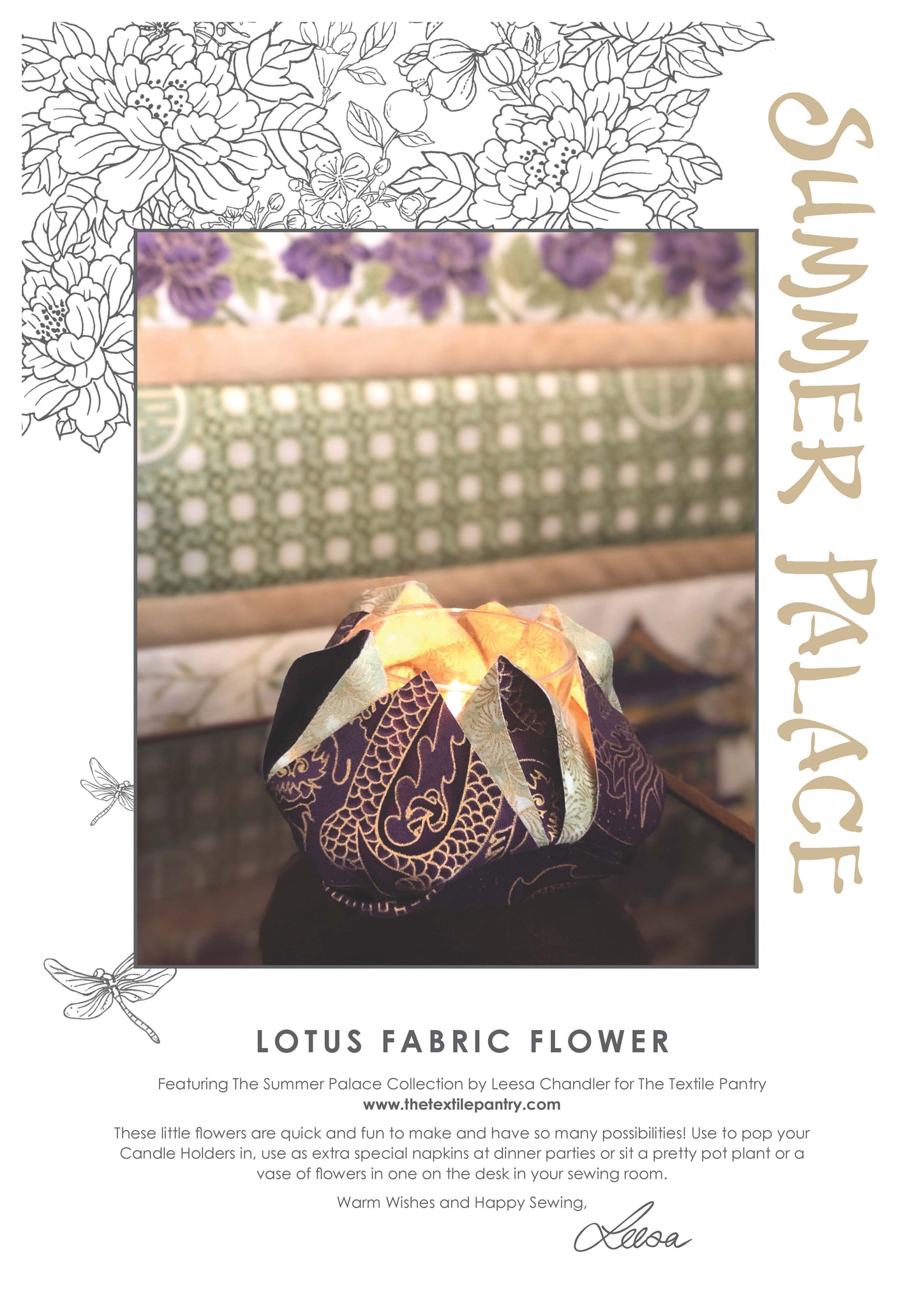 Summer Palace - Lotus Fabric Flower - Free Download