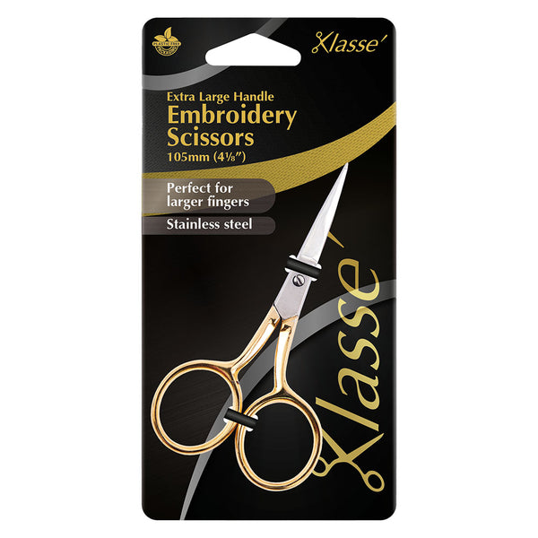Klasse Scissors - Extra Large Handle Embroidery Scissors (4 1/8"/105mm)