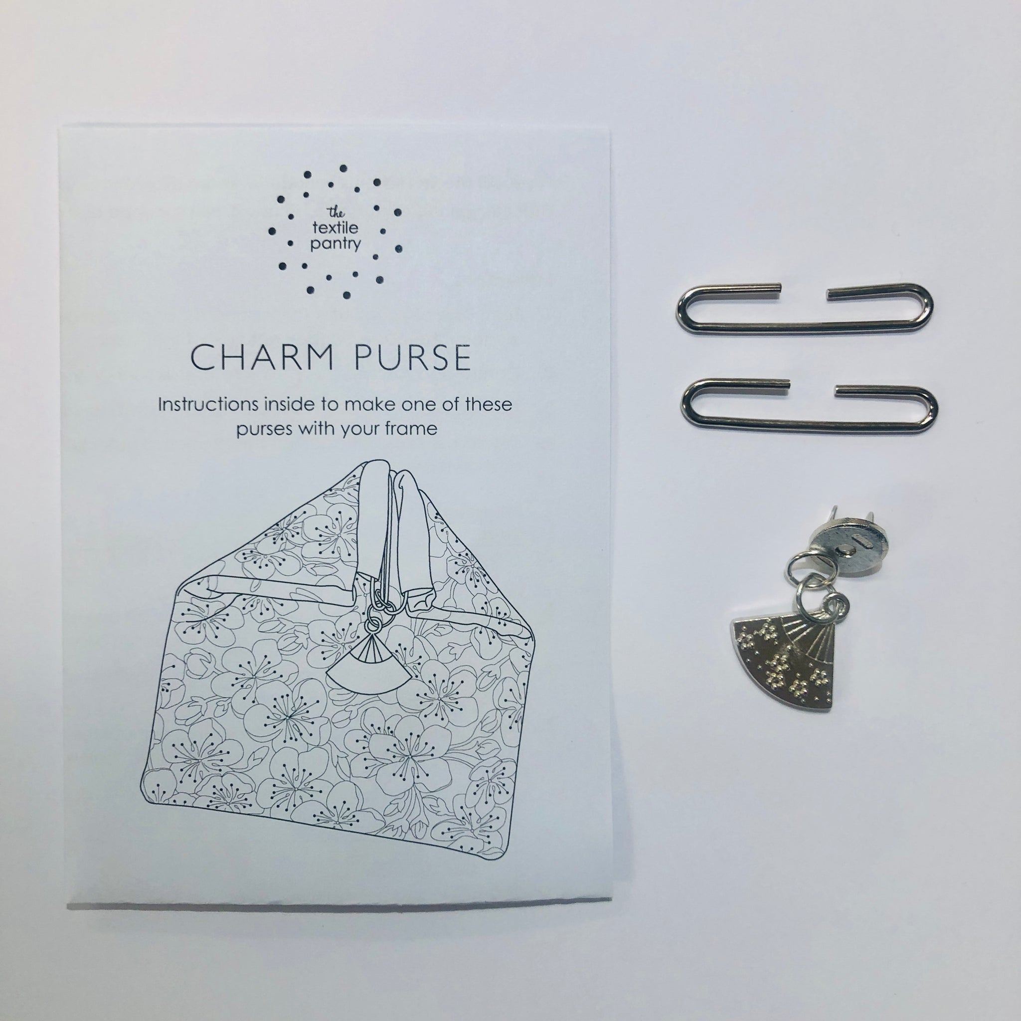 Charm Purse - Fan - Silver