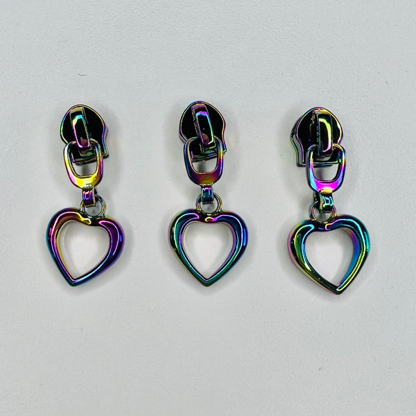 Zipper Pull - Heart (Selection Of Colours)