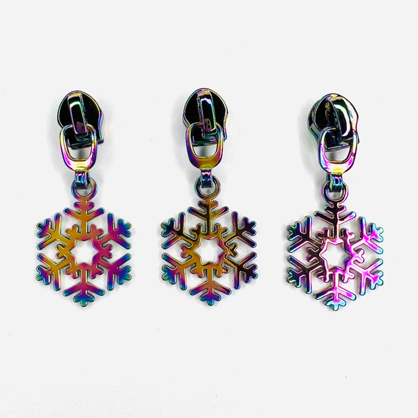 Zipper Pull - Snowflake (Selection Of Colours)