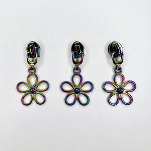 Zipper Pull - Rainbow Flower