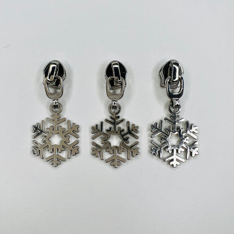 Zip Pull 3Pk - Snowflake Silver