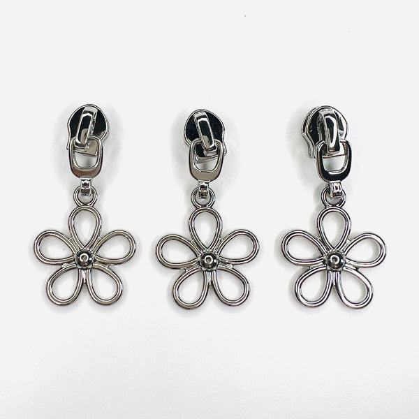 Zipper Pull - Flower (Selection Of Colours)