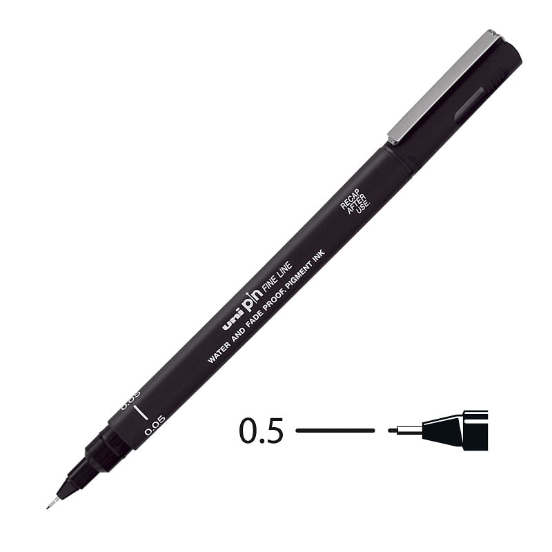 Uni Pin Fineliner Black 0.5mm