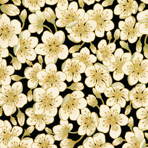 Summer Palace - Blossom Black Ivory - Metallic Gold (0023-16)